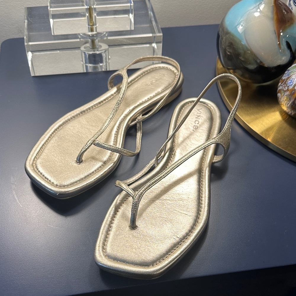 Vince Metallic Gold Sandals